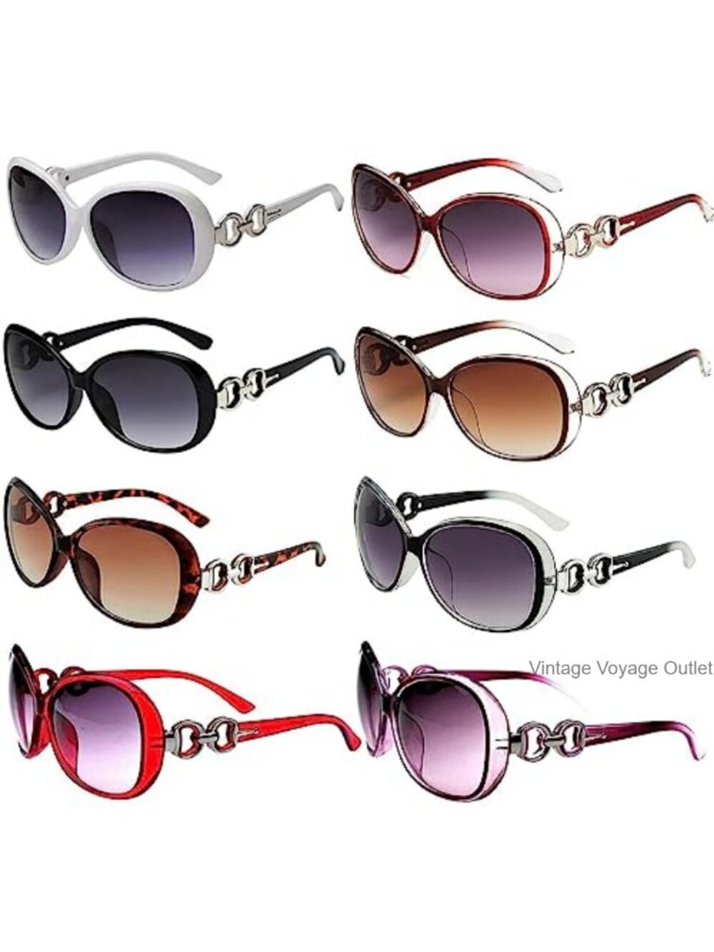 8 Pack Retro Oversized Cat Eye Sunglasses UV400 Unisex Shades